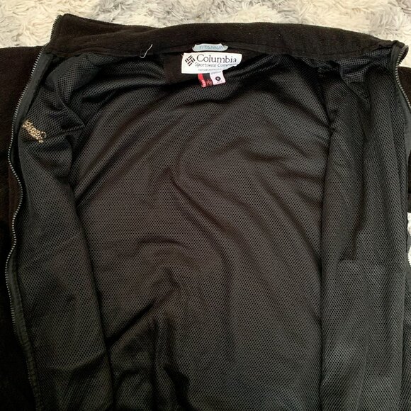 Columbia Titanium Fleece Men's Full Zip XL Made in USA Black Outdoor Hiking - Picture 7 of 7